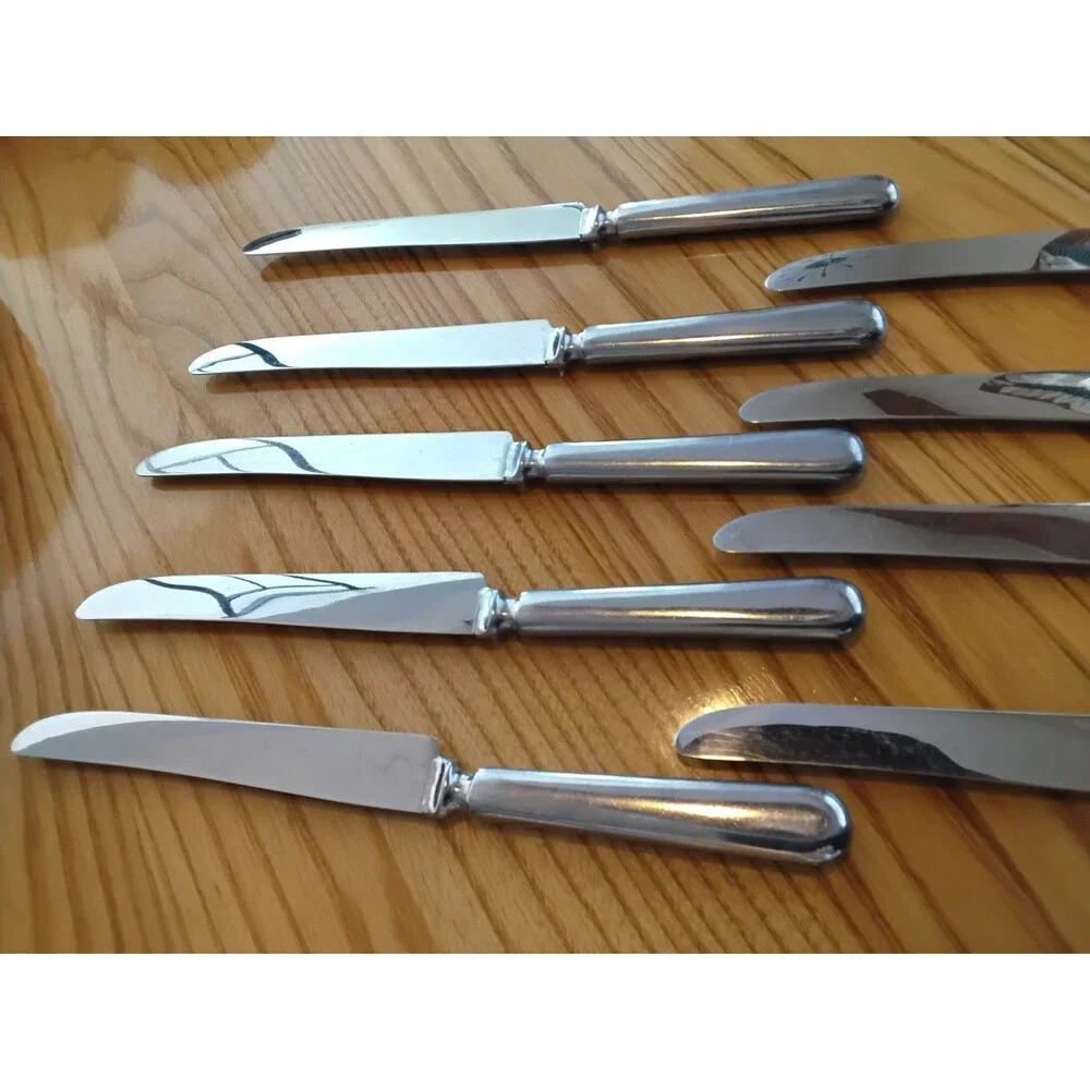 Vintage STA-BRITE Stainless Steel Knives High Quality Stainless Set Of 9